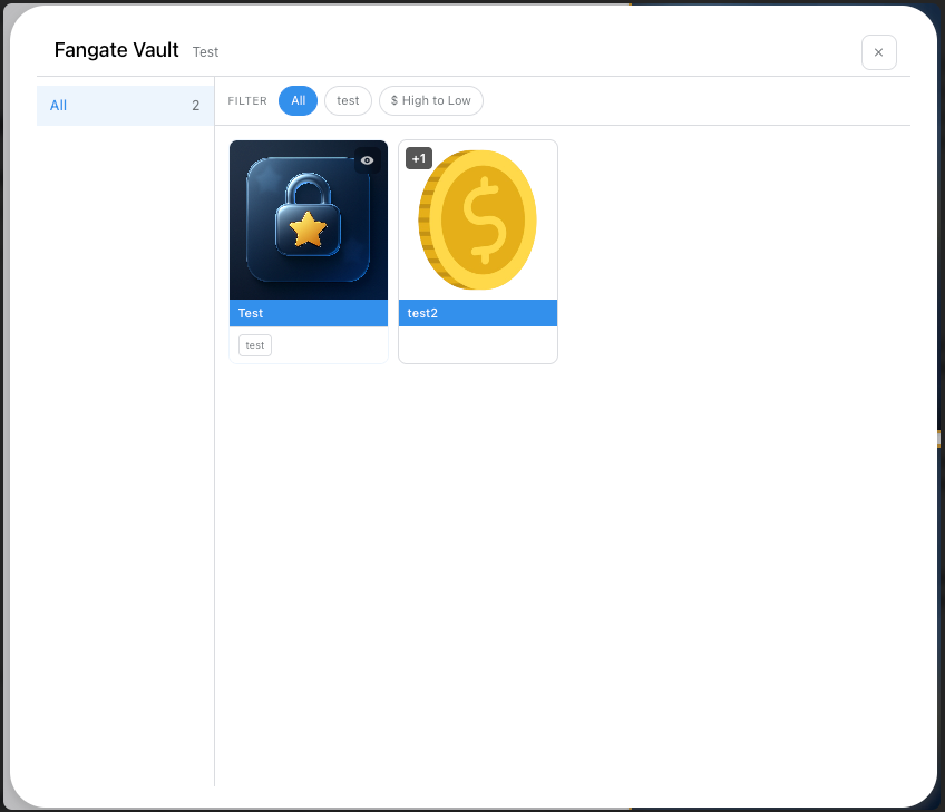 Fangate vault picker inside the KVIQA Telegram CRM composer